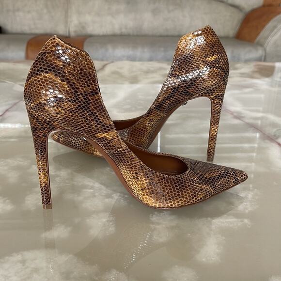 Just Cavalli  Women Shoes Heel Pumps Pointed Toes Snakeskin Stiletto Brown SZ 39 - Picture 11 of 11